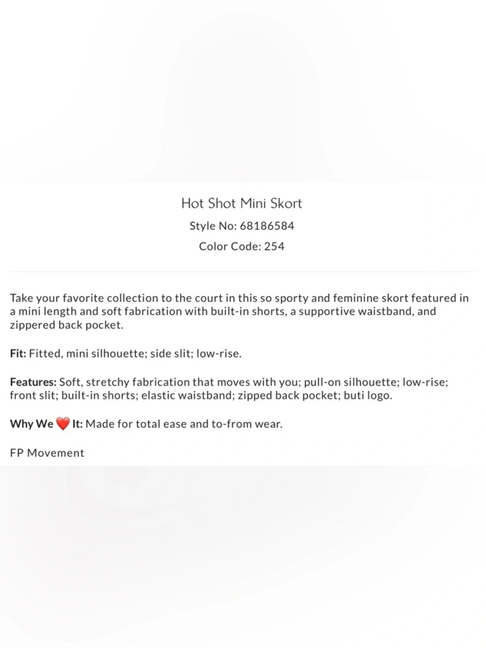 NWT Free People Movement M Hot Shot Mini Skort in Petal Built in Shorts New - Picture 9 of 11